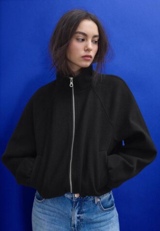 Chaqueta bomber tipo globo de tacto suave con tacto suave