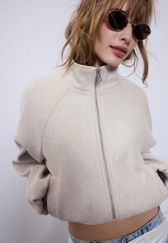 Chaqueta bomber tipo globo de tacto suave con tacto suave