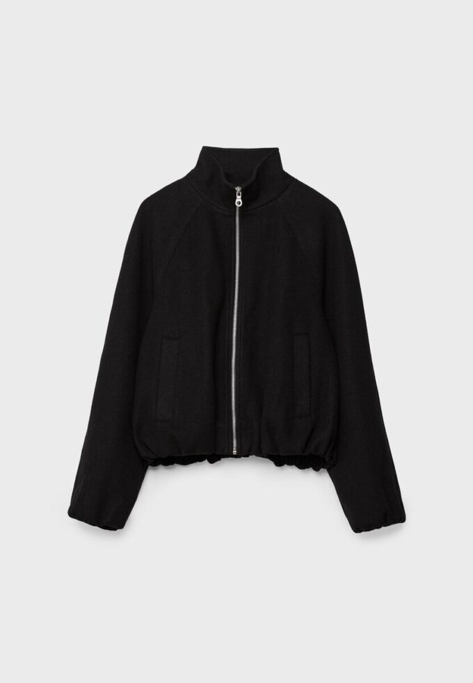 Chaqueta bomber tipo globo de tacto suave con tacto suave Chaqueta bomber tipo globo de tacto suave con tacto suave