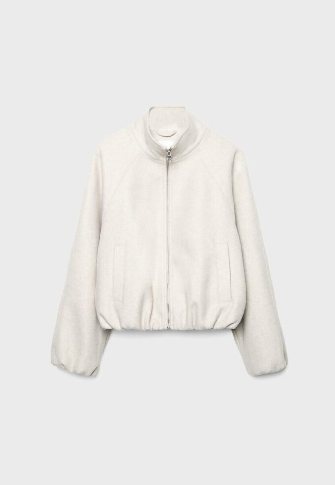 Chaqueta bomber tipo globo de tacto suave con tacto suave Chaqueta bomber tipo globo de tacto suave con tacto suave