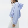 Chaqueta básica con capucha de nylon a rayas Chaqueta básica con capucha de nylon a rayas