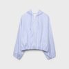 Chaqueta básica con capucha de nylon a rayas Chaqueta básica con capucha de nylon a rayas