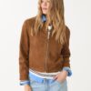Chaqueta con cremallera de ante sintético Chaqueta con cremallera de ante sintético