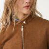 Chaqueta con cremallera de ante sintético Chaqueta con cremallera de ante sintético
