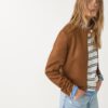 Chaqueta con cremallera de ante sintético Chaqueta con cremallera de ante sintético