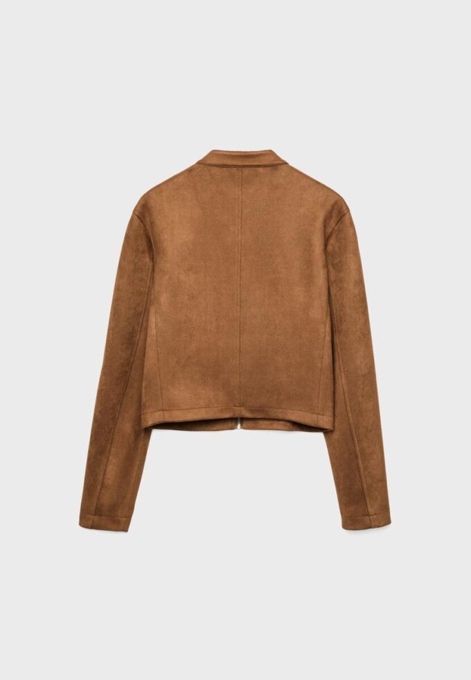 Chaqueta con cremallera de ante sintético Chaqueta con cremallera de ante sintético