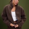 Chaqueta con cremallera y forro de imitación de piel de oveja Chaqueta con cremallera y forro de imitación de piel de oveja