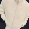 Chaqueta con cremallera y forro de imitación de piel de oveja Chaqueta con cremallera y forro de imitación de piel de oveja