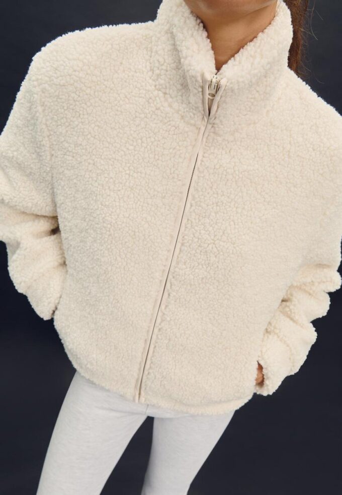 Chaqueta con cremallera y forro de imitación de piel de oveja Chaqueta con cremallera y forro de imitación de piel de oveja