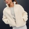 Chaqueta con cremallera y forro de imitación de piel de oveja Chaqueta con cremallera y forro de imitación de piel de oveja