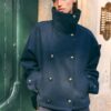 Chaqueta cruzada de cuello alto de tacto suave Chaqueta cruzada de cuello alto de tacto suave