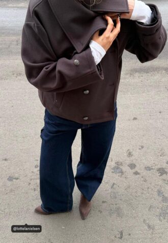 Chaqueta cruzada de cuello alto de tacto suave Chaqueta cruzada de cuello alto de tacto suave