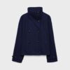 Chaqueta cruzada de cuello alto de tacto suave Chaqueta cruzada de cuello alto de tacto suave