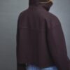 Chaqueta cruzada de cuello alto de tacto suave Chaqueta cruzada de cuello alto de tacto suave