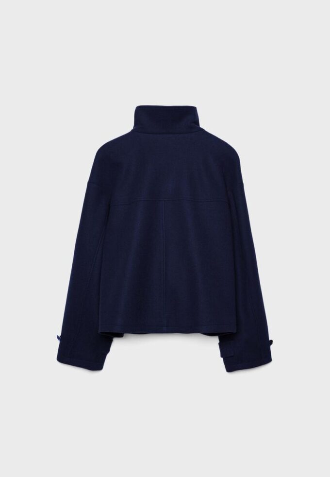 Chaqueta cruzada de cuello alto de tacto suave Chaqueta cruzada de cuello alto de tacto suave