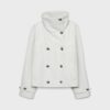 Chaqueta cruzada de cuello alto de tacto suave Chaqueta cruzada de cuello alto de tacto suave
