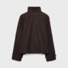 Chaqueta cruzada de cuello alto de tacto suave Chaqueta cruzada de cuello alto de tacto suave
