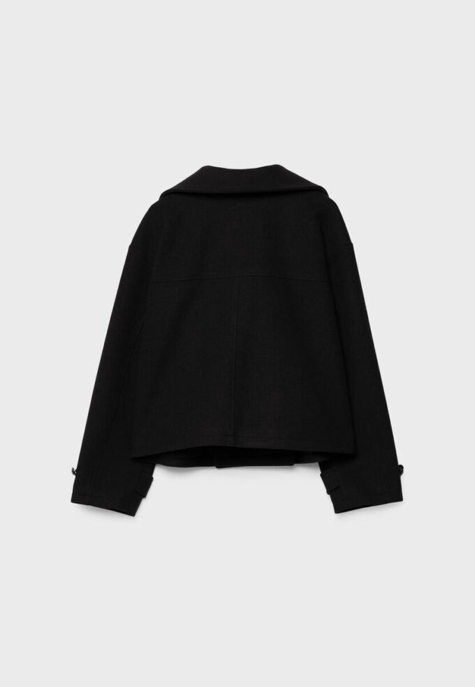 Chaqueta cruzada de cuello alto de tacto suave Chaqueta cruzada de cuello alto de tacto suave