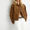 Chaqueta de ante sintético con bolsillos Chaqueta de ante sintético con bolsillos