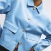 Chaqueta de ante sintético con bolsillos Chaqueta de ante sintético con bolsillos