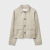 Chaqueta de ante sintético con bolsillos Chaqueta de ante sintético con bolsillos