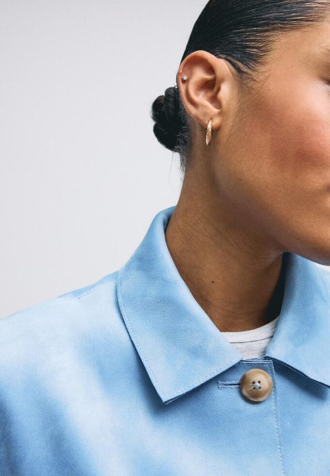 Chaqueta de ante sintético con bolsillos Chaqueta de ante sintético con bolsillos