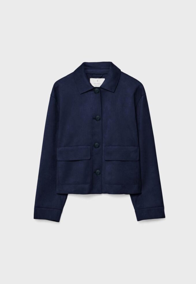 Chaqueta de ante sintético con bolsillos Chaqueta de ante sintético con bolsillos