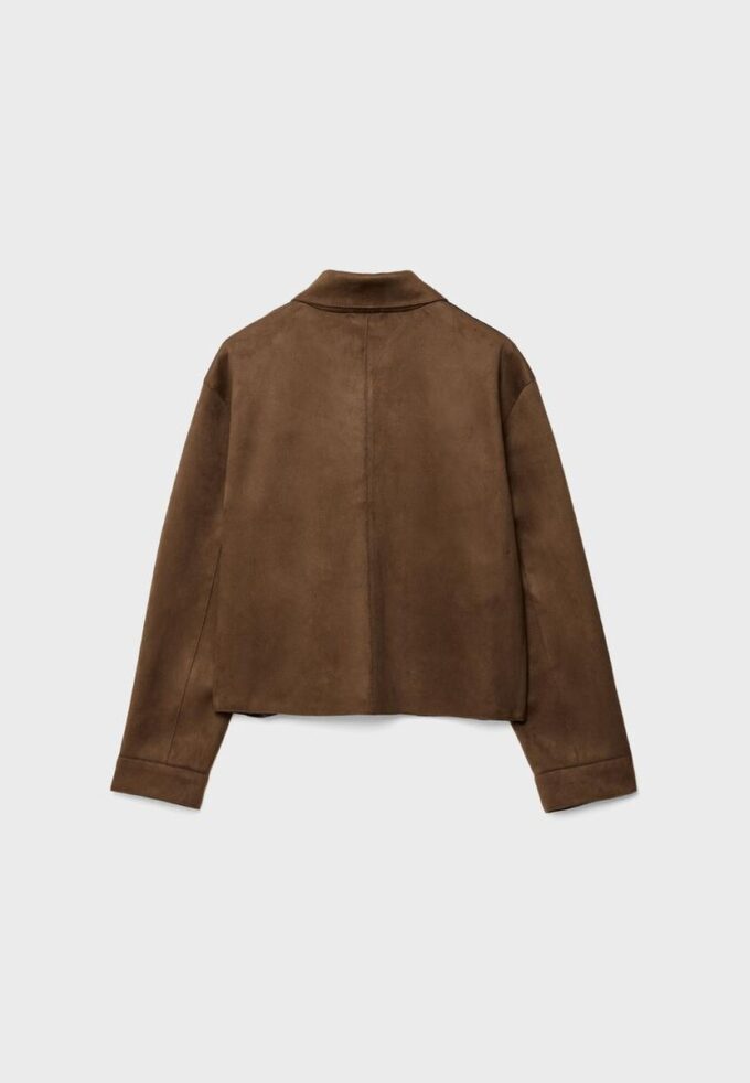 Chaqueta de ante sintético con bolsillos Chaqueta de ante sintético con bolsillos