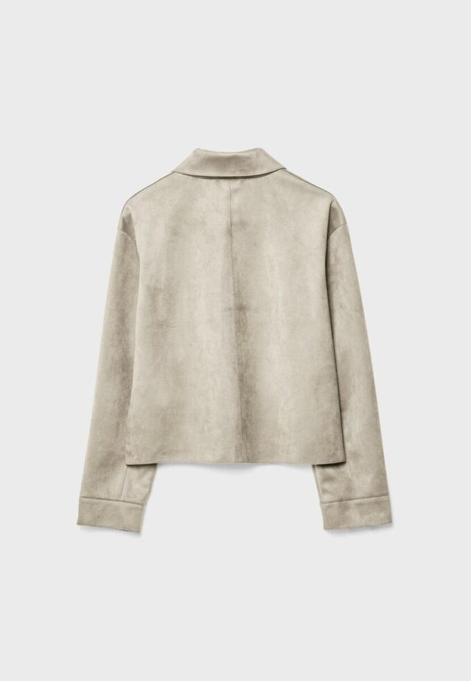 Chaqueta de ante sintético con bolsillos Chaqueta de ante sintético con bolsillos