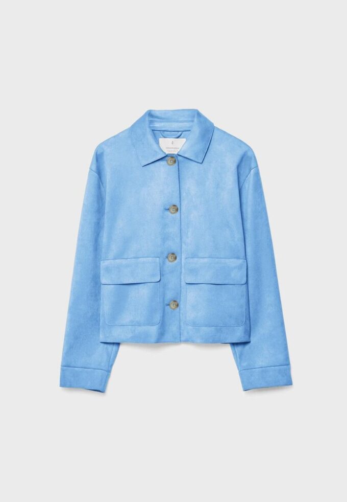 Chaqueta de ante sintético con bolsillos Chaqueta de ante sintético con bolsillos