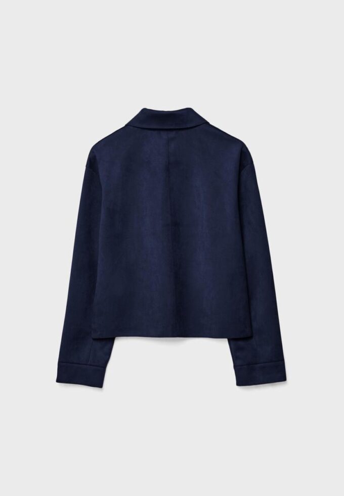 Chaqueta de ante sintético con bolsillos Chaqueta de ante sintético con bolsillos