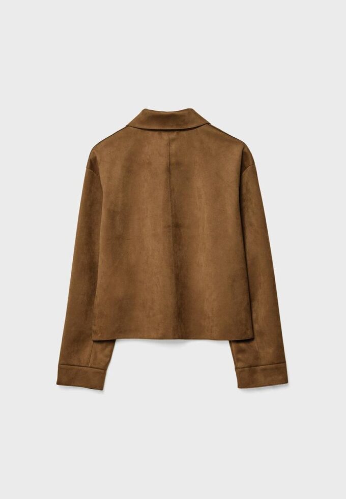 Chaqueta de ante sintético con bolsillos Chaqueta de ante sintético con bolsillos