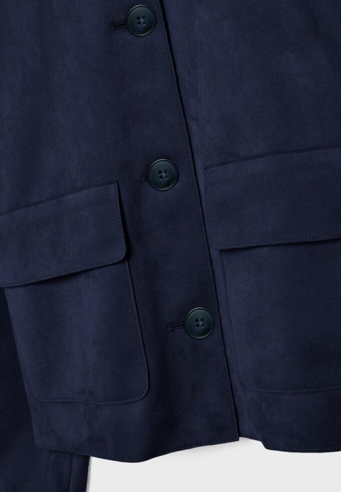 Chaqueta de ante sintético con bolsillos Chaqueta de ante sintético con bolsillos