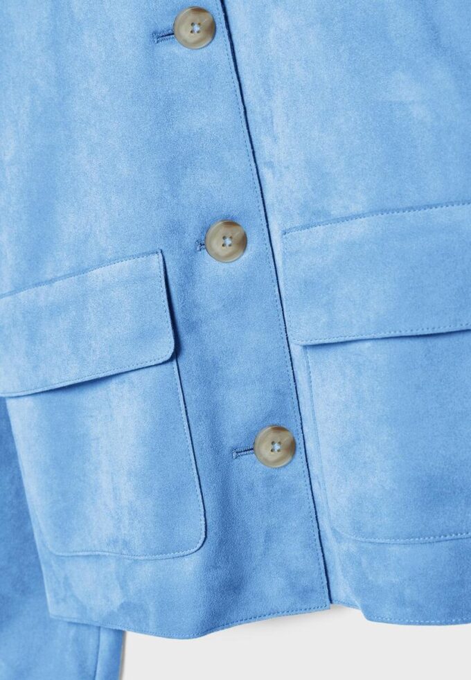 Chaqueta de ante sintético con bolsillos Chaqueta de ante sintético con bolsillos