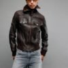 Chaqueta de piel acanalada Chaqueta de piel acanalada
