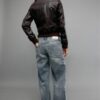 Chaqueta de piel acanalada Chaqueta de piel acanalada