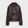 Chaqueta de piel acanalada Chaqueta de piel acanalada