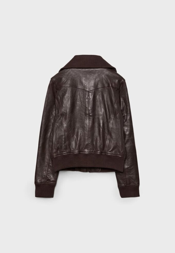 Chaqueta de piel acanalada Chaqueta de piel acanalada