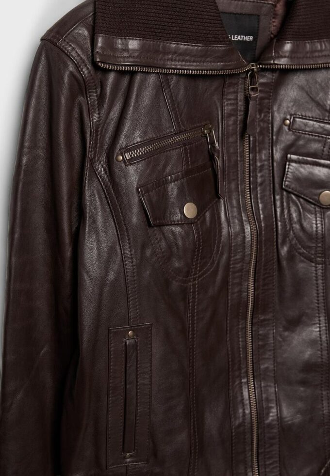 Chaqueta de piel acanalada Chaqueta de piel acanalada