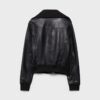 Chaqueta de piel combinada con canalé Chaqueta de piel combinada con canalé