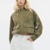 Chaqueta de piel con bolsillos Chaqueta de piel con bolsillos