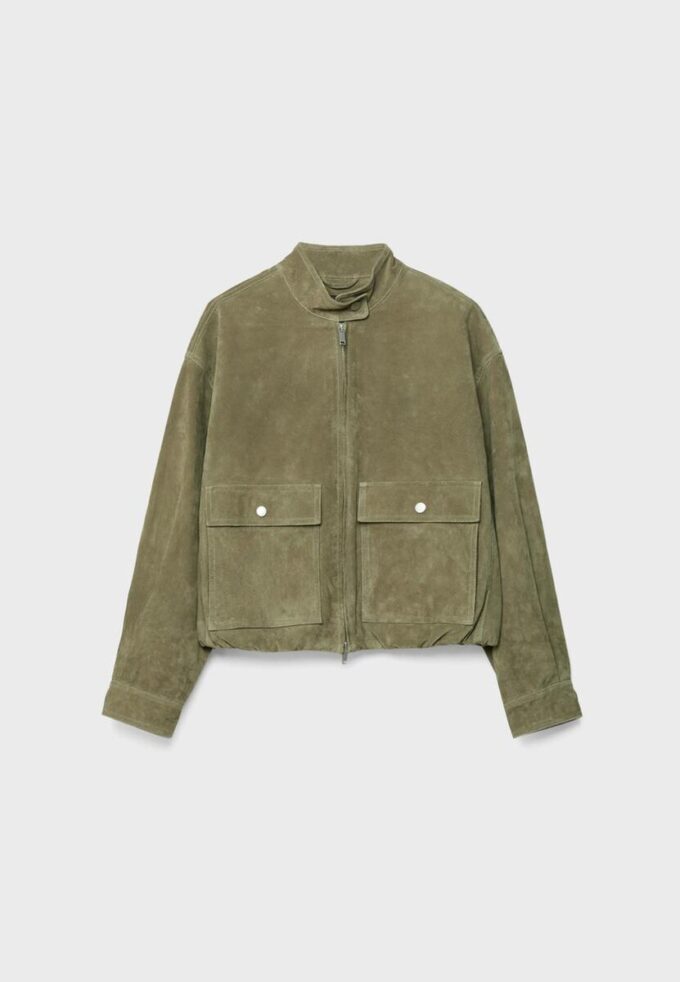 Chaqueta de piel con bolsillos Chaqueta de piel con bolsillos
