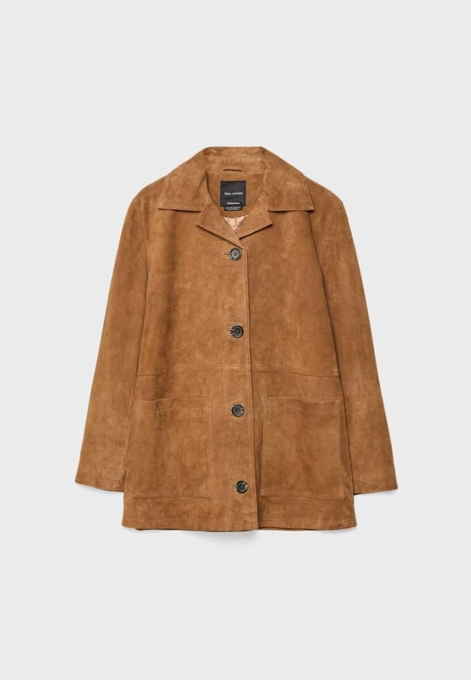 Chaqueta de piel con bolsillos Chaqueta de piel con bolsillos