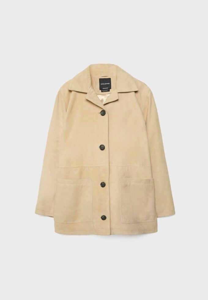 Chaqueta de piel con bolsillos Chaqueta de piel con bolsillos