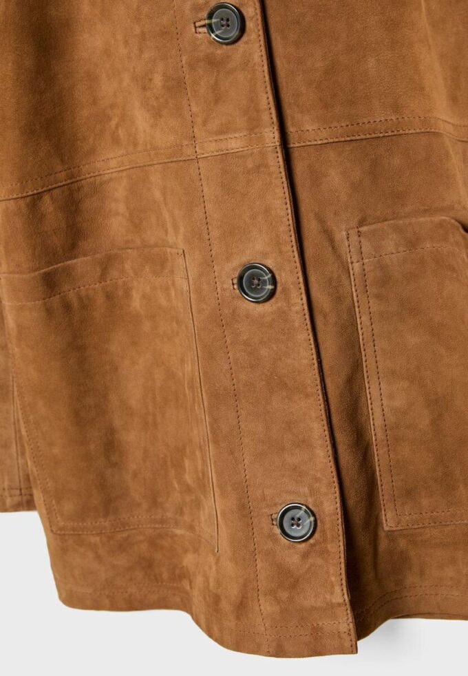 Chaqueta de piel con bolsillos Chaqueta de piel con bolsillos