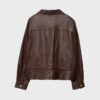 Chaqueta de piel con bolsillos y cintura ajustable Chaqueta de piel con bolsillos y cintura ajustable
