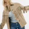 Chaqueta de piel con flecos Chaqueta de piel con flecos