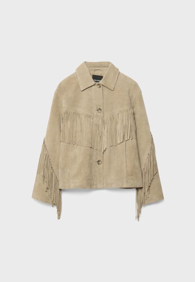 Chaqueta de piel con flecos Chaqueta de piel con flecos