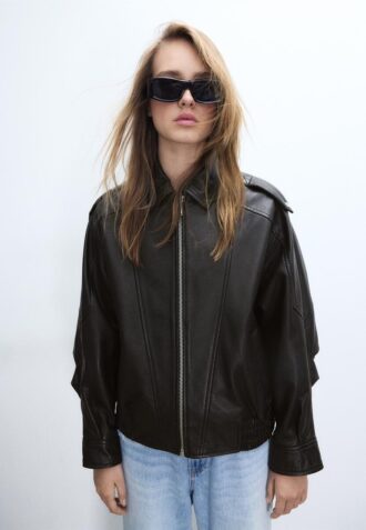 Chaqueta de piel oversize