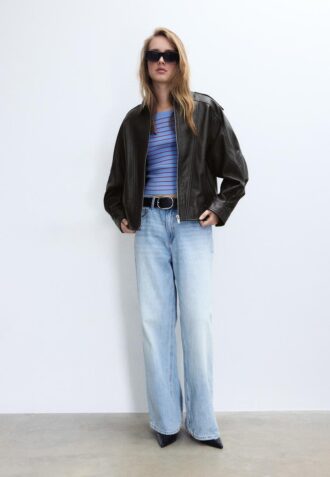 Chaqueta de piel oversize